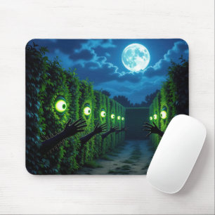 Haunted Horror Hedge Mouse Pad