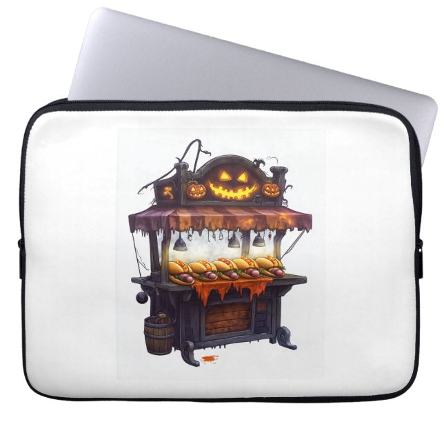  Haunted Hot Dog Stand Laptop Sleeve (Front)