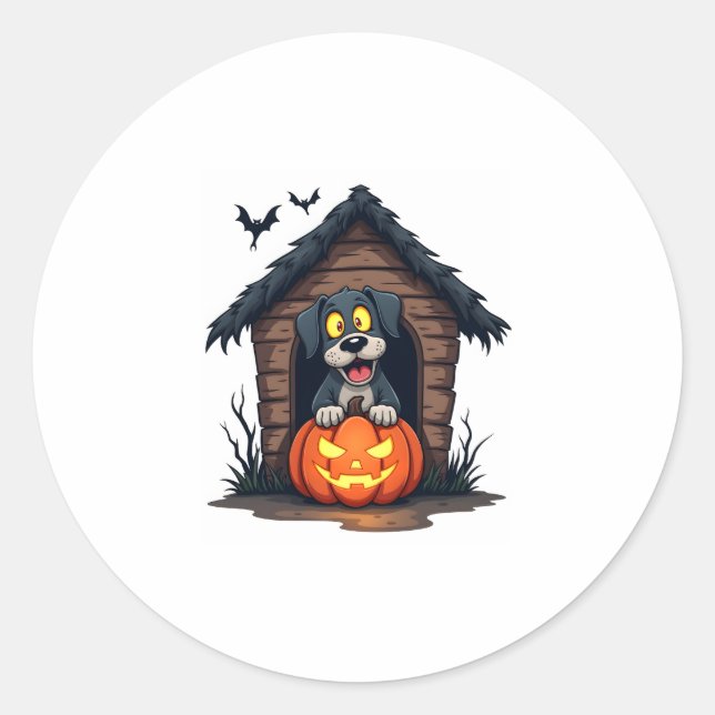 Haunted Hound House Classic Round Sticker (Front)