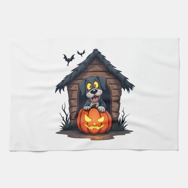 Haunted Hound House Kitchen Towel (Horizontal)