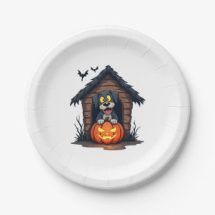 Haunted Hound House Paper Plate