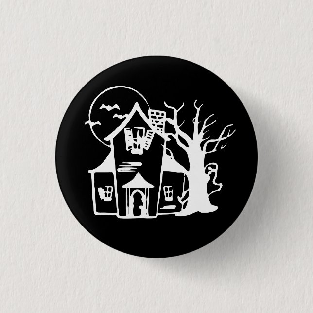 HAUNTED HOUSE 1 INCH ROUND BUTTON (Front)