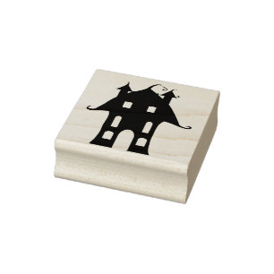 Haunted house 4 silhouette art stamp