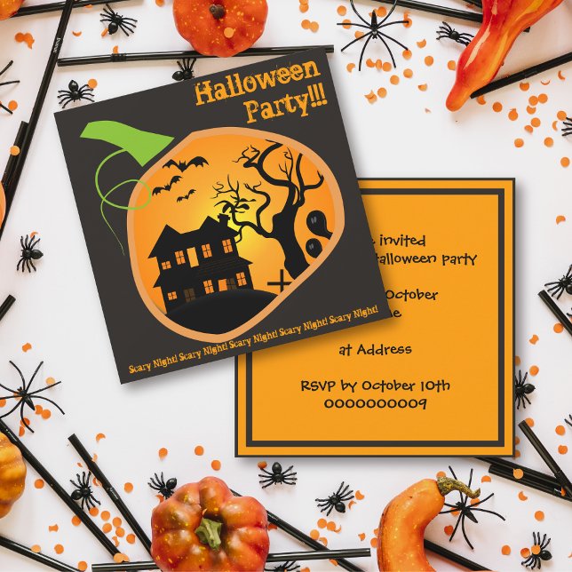 Haunted House adult Halloween Party Invitation (Creator Uploaded)