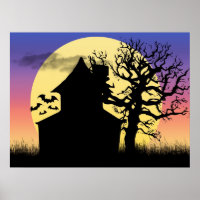 Haunted House Afternoon Poster Print