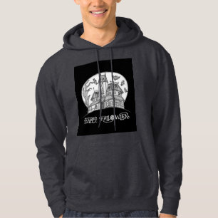 Haunted House and Bats Halloween  Hoodie