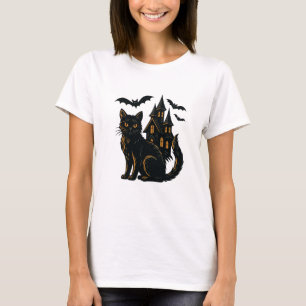 Haunted house and cat T-Shirt