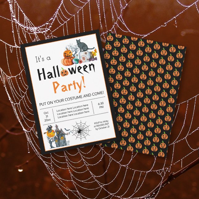 Haunted house and Halloween elements costume party Invitation (Creator Uploaded)