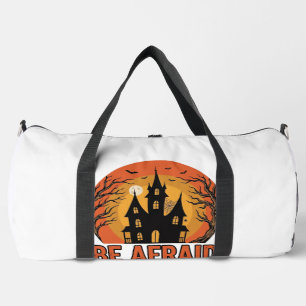 Haunted House Be Afraid Vintage Halloween Design_1 Duffle Bag