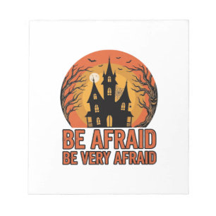 Haunted House Be Afraid Vintage Halloween Design_1 Notepad