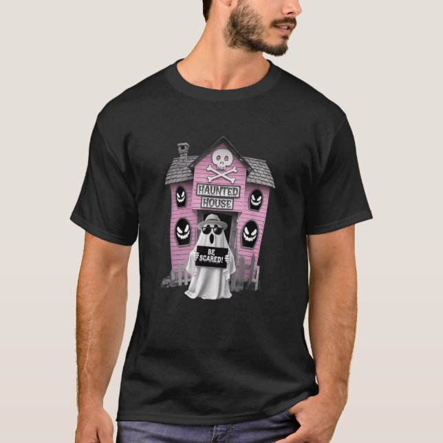 Haunted House Be Scared Ghost Summerween  T-Shirt (Front)