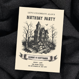 Haunted house birthday invitation