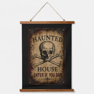 Haunted House Enter If You Dare Hanging Tapestry