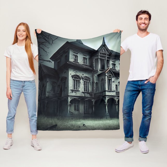 Haunted House Fleece Blanket (In Situ)