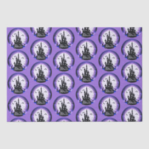 Haunted House Full Moon Bats Happy Halloween Tissue Paper