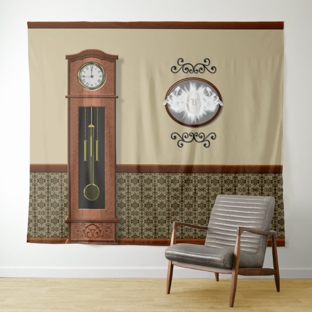 Haunted House Ghost Mirror Halloween Backdrop Tapestry (In Situ (Horizontal))