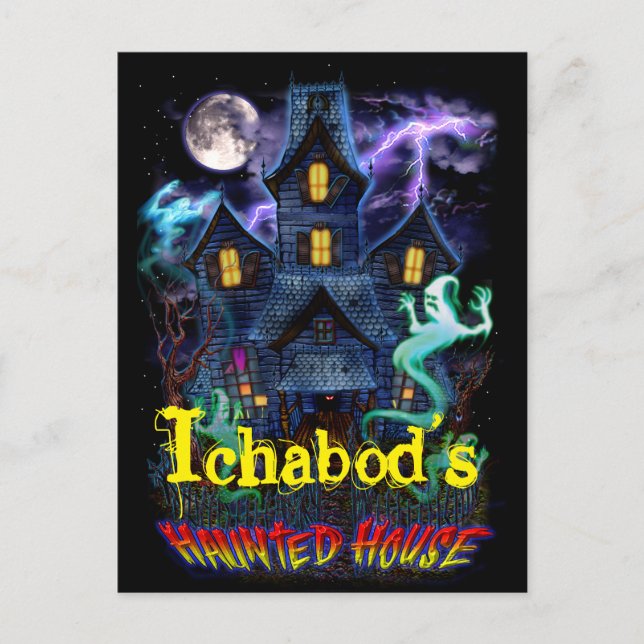 Haunted House Ghosts Postcard (Front)