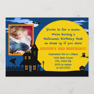 Haunted House Halloween Birthday Invitation
