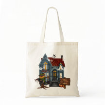 Haunted House Halloween Candy Tote Bag