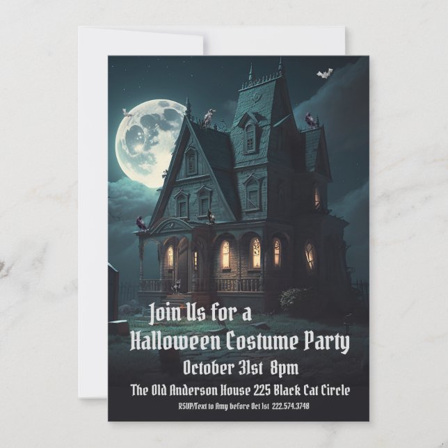 Haunted House, Halloween Costume Party           Invitation (Front)