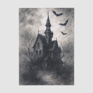 Haunted House Halloween Decoupage Tissue Paper