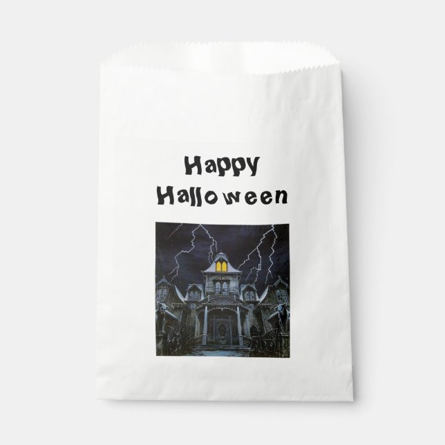 Haunted House Halloween Favour Bag (Front)