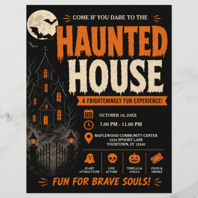Haunted House Halloween Flyer (Front)