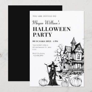 Haunted house halloween invitation