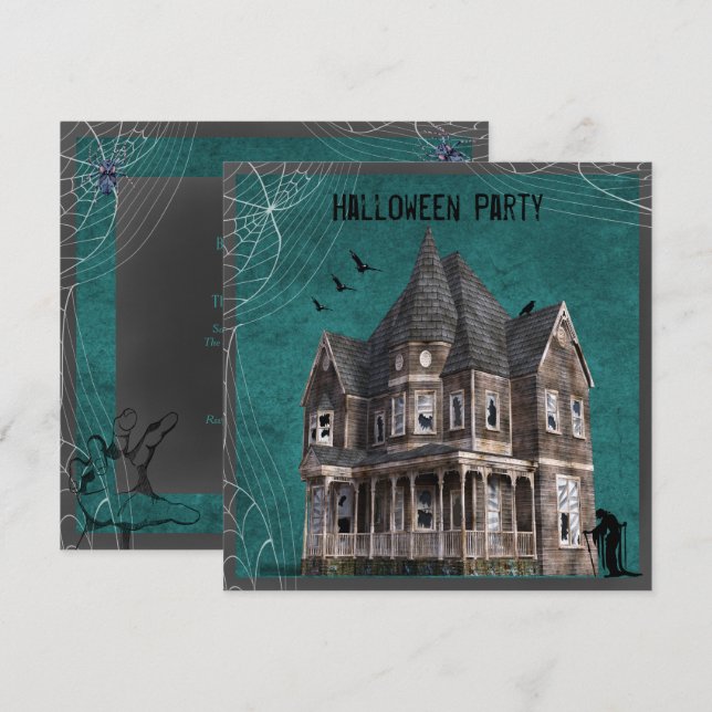 Haunted House Halloween Invitation (Front/Back)