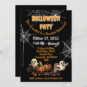 👻 Haunted House Halloween Invitations 🎃 🕷️