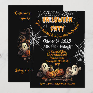 👻 Haunted House Halloween  Invitations🎃🕷️ Invitation