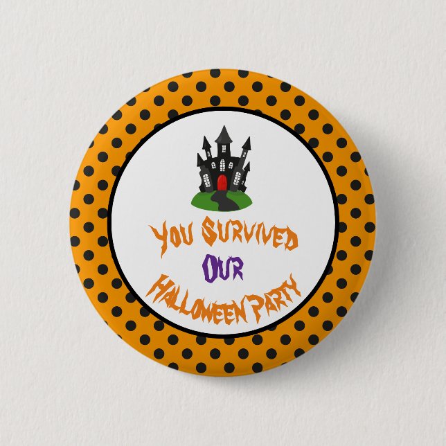 Haunted House Halloween Party 2 Inch Round Button (Front)