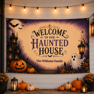 Haunted House Halloween Party Banner
