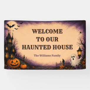 Haunted House Halloween Party Banner