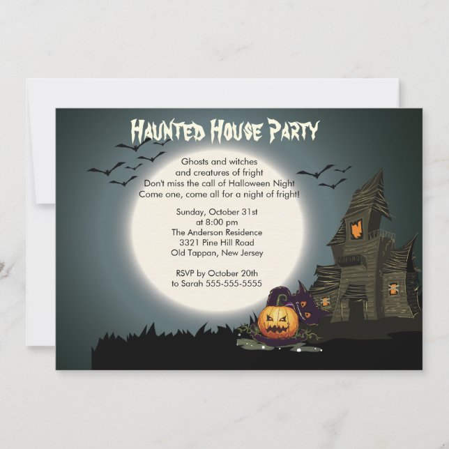Haunted House Halloween Party Invitations (Front)