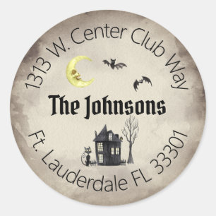 Haunted House Halloween Return Address Labels