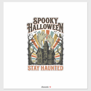 Haunted House Halloween Shirt with Vintage Ghost P