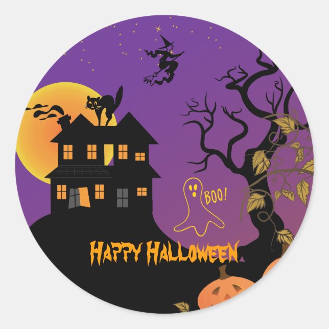 Haunted House Halloween Stickers (Front)