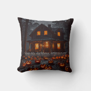 Haunted House - Halloween Throw Pillow