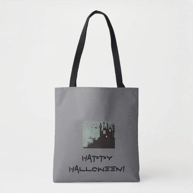 Haunted House Halloween Tote Bag (Front)