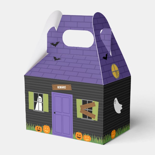 Haunted House Halloween Treat Favor Box (Front Side)