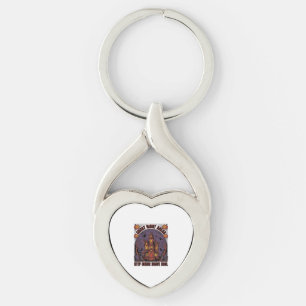 Haunted House Halloween Vintage Engraving Design_1 Keychain
