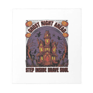 Haunted House Halloween Vintage Engraving Design_1 Notepad