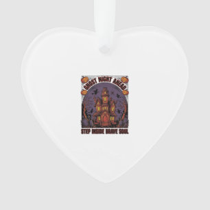 Haunted House Halloween Vintage Engraving Design_1 Ornament