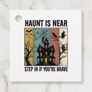 Haunted House Halloween Vintage Engraving Spooky D Favour Tags