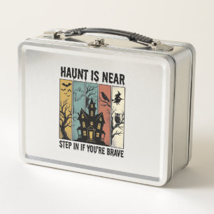 Haunted House Halloween Vintage Engraving Spooky D Metal Lunch Box