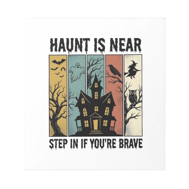 Haunted House Halloween Vintage Engraving Spooky D Notepad (Front)