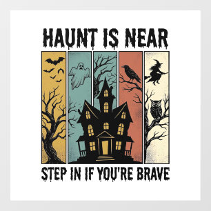 Haunted House Halloween Vintage Engraving Spooky D Window Cling