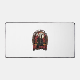 Haunted House Halloween Vintage Engraving Spooky N Desk Mat