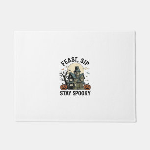 Haunted House Halloween Vintage Engraving Spooky S Doormat